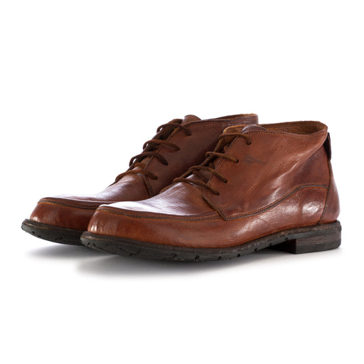 manovia 52 mens ankle lace-up boots leather brown